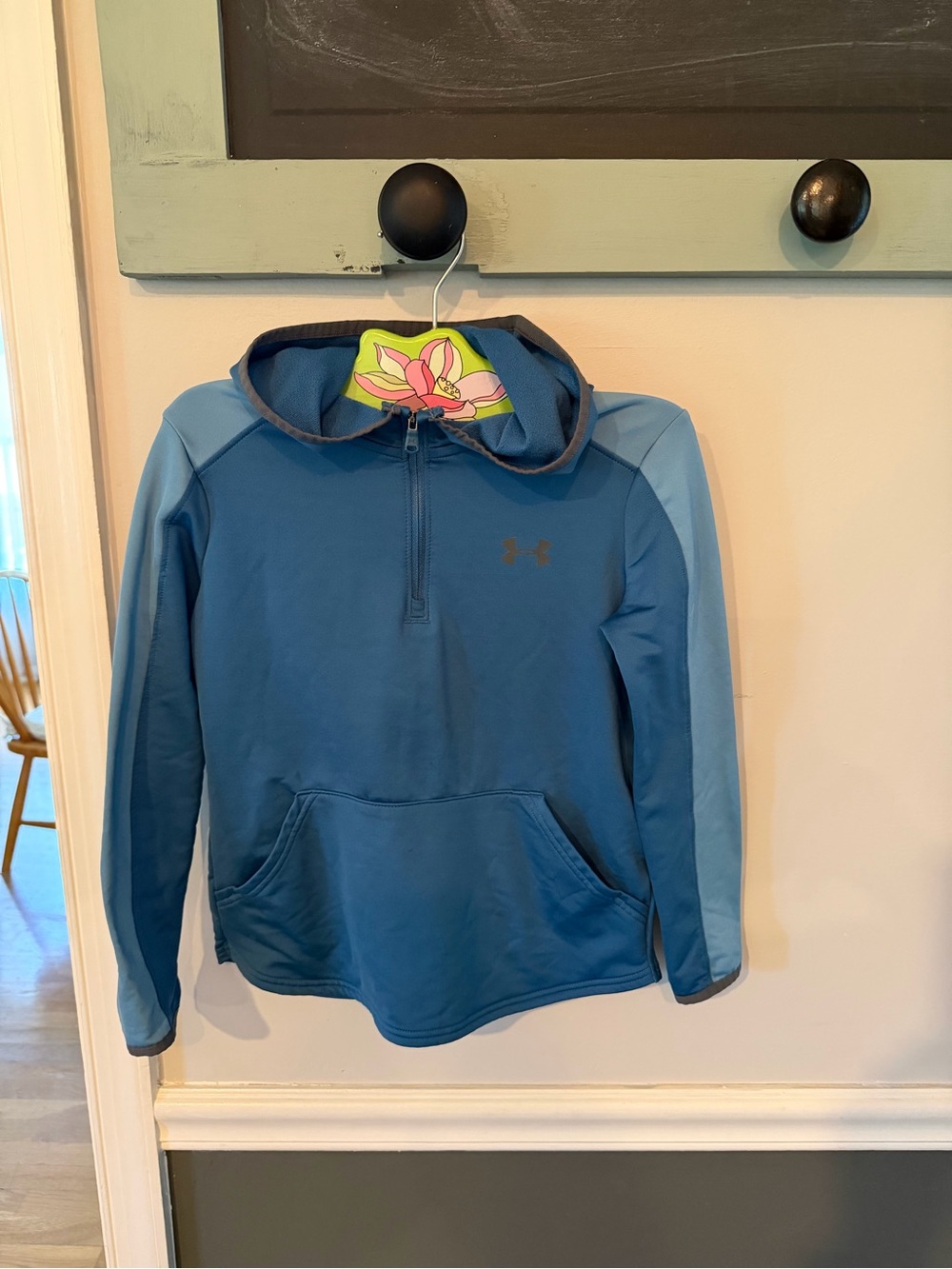 Under Armour Kid's Two-Tone Blue Half-Zip Hoodie- cool gear
